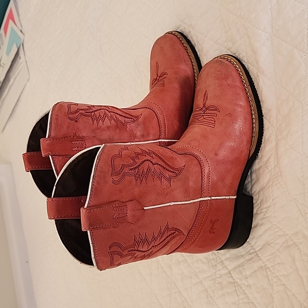 Texas Gold Minors Pink Round Toe Kids Cowboy Boots